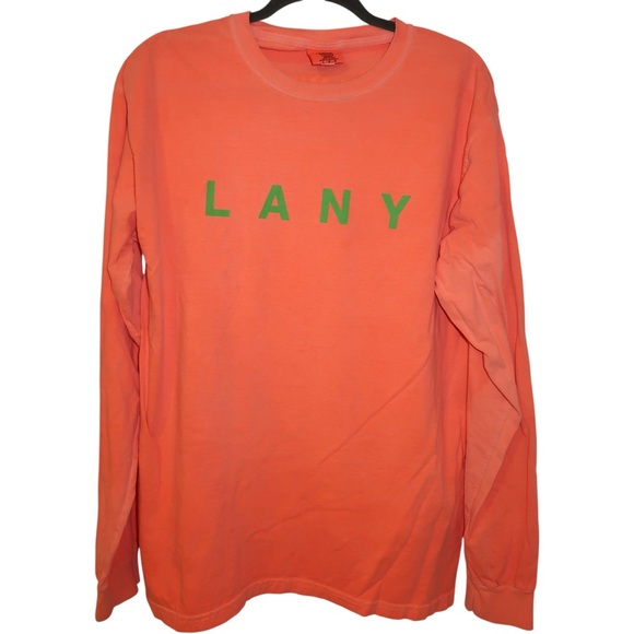 LANY Comfort Colors Fluorescent Orange Concert Tour Long Sleeve T-shirt - Picture 1 of 8
